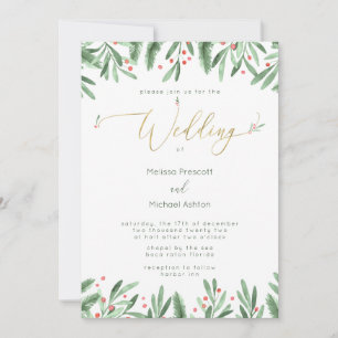 Gold Typografy Christmas Einladung