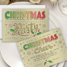 Gold Typografy Christmas Party
