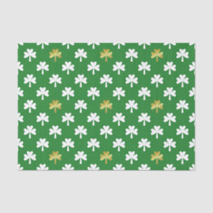 Gold u. grünen Kleeblatt-Muster-St Patrick Tag Seidenpapier
