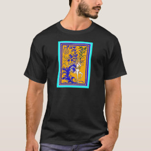 Gold u. Königsblau-klassisches Einhorn durch T-Shirt