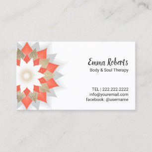 Gold u. orange Lotos-Blumen-Körper u. Visitenkarte