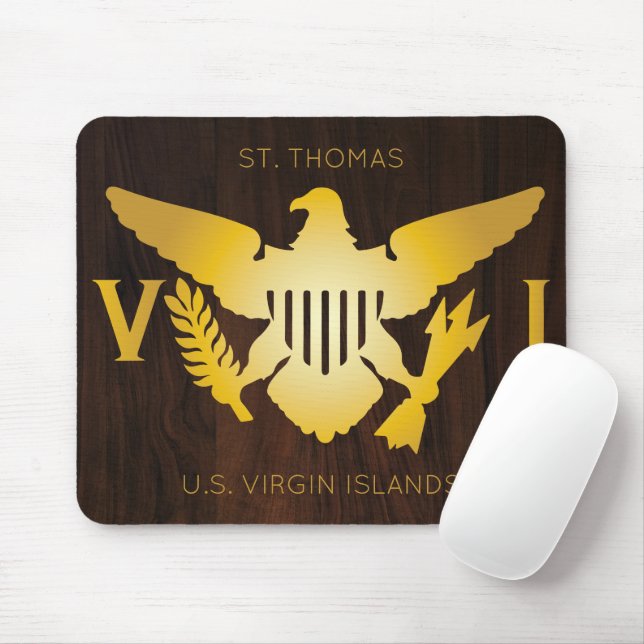 Gold U.S. Jungfrau Islands Flag St. Thomas Imitats Mousepad (Mit Mouse)