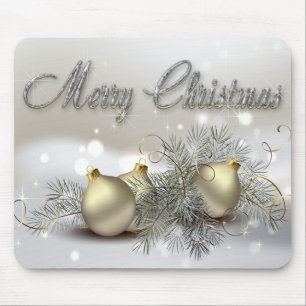 Gold-u. Silber-Schimmer-Weihnachtsverzierungen Mousepad