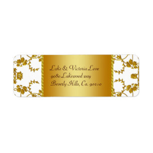 Gold u. weißes Blumenhochzeits-Monogramm