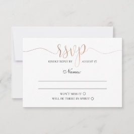 Gold uAwg. Einfache moderne Hochzeit. Elegant mini RSVP Karte