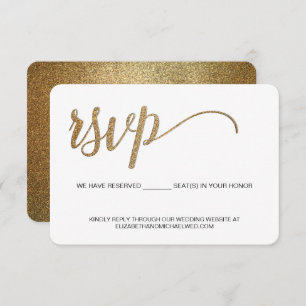 Gold-UAWG ohne Mailing Reservierte Seat-Hochzeit RSVP Karte
