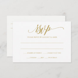 Gold UAWG Reply Card | Luxe Calligraphie (Gold) Einladung
