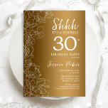 Gold Überraschung 30. Geburtstag Einladung<br><div class="desc">Gold Überraschung 30. Geburtstag Party Einladung. Feminine Glaskonstruktion mit Imitaten Goldfolie,  botanischen Akzenten und Typografie Script Schriftart. Einfache florale Einladungskarte perfekt für eine stilvolle weibliche Überraschung am Tag. Kann für jedes Alter angepasst werden. Gedruckte Zazzle Einladungen oder Sofortdownload digitalen Vorlage.</div>