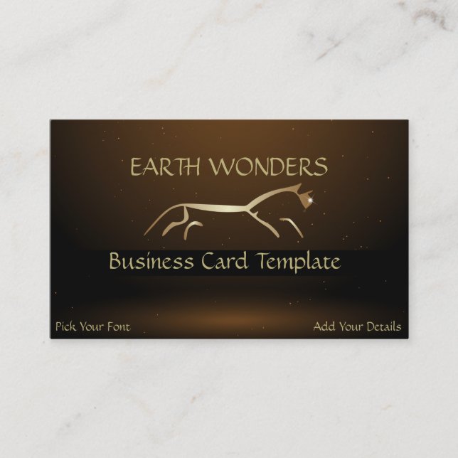 Gold Uffington Geoglyphen Gold Horse Visitenkarte (Vorderseite)