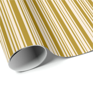 Gold und Antique-Weiß-Streifen Geschenkpapier