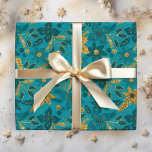 Gold und Aquamarin Blue Christmas Poinsettia Blume Geschenkpapier<br><div class="desc">Dieses elegante und glamouröse Verpackungspapier ist vielseitig einsetzbar und kann für Geschenke oder Kunst- und Handwerksprojekte verwendet werden. Es ist ideal für jeden Anlass wie Weihnachten, Geburtstage, Hochzeiten, Brautpartys, Babyduschen, Jahrestage oder allgemeine Geschenke. Das Design zeigt Imitate Gold Glitzer Poinsettia Blume auf einem aquamarinen blauen Hintergrund. Ideal für die Ferienzeit....</div>