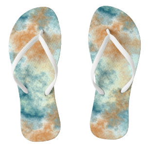 Gold und Aquamarin Flip Flops