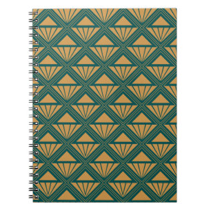 Gold und aquamarin grünes Art Deco Design mit Rhom Notizblock