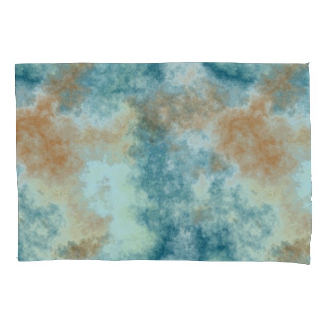 Gold und Aquamarin Kissenbezug (Vorderseite)