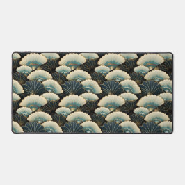 Gold und Aquamarine Gemusterte japanisch inspirier Schreibtischunterlage