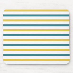 Gold und Aquamarine Streifen Mousepad