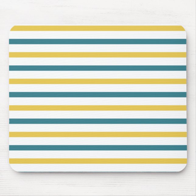 Gold und Aquamarine Streifen Mousepad (Vorne)