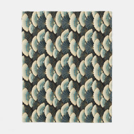 Gold und Aquamariner, japanisch inspiriert Lüfter  Fleecedecke