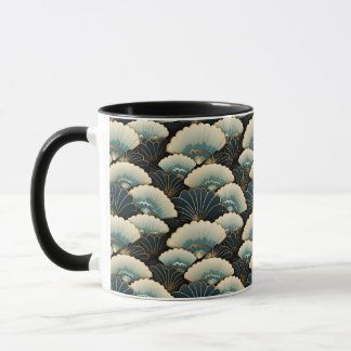 Gold und Aquamariner, japanisch inspiriert Lüfter Tasse