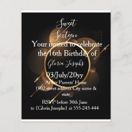 Gold und Black 16 . Geburtstag Foto