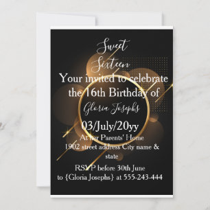 Gold und Black 16 . Geburtstag Foto Save The Date