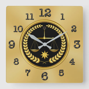 Gold- und Black-Attorney-Uhren Quadratische Wanduhr