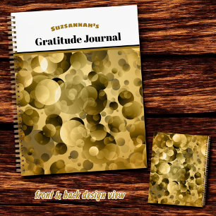 Gold und Black Bokeh Gratitude Cover Notizbuch