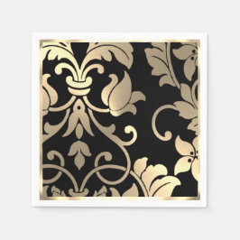 Gold und Black Damask Papier Napkins Serviette