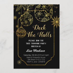 Gold und Black Deck - Party Einladung der Hallen