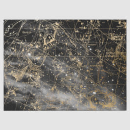 Gold und Black Galaxy Star Map Series Design 1 Seidenpapier