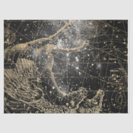 Gold und Black Galaxy Star Map Series Design 8 Seidenpapier