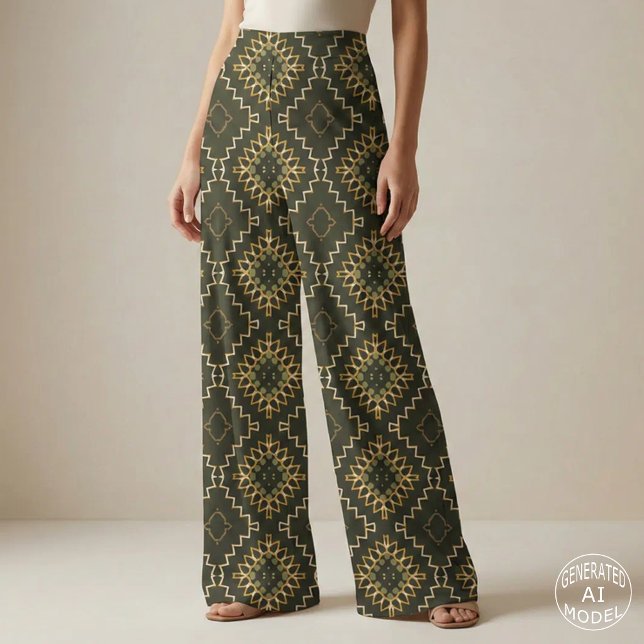 Gold und Black Geometric Ethnic Oriental Arabesque Stoff (Von Creator hochgeladen)