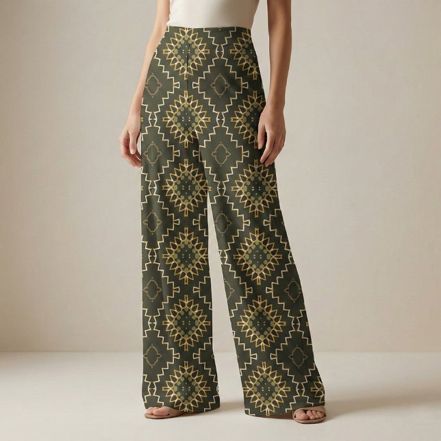 Gold und Black Geometric Ethnic Oriental Arabesque Stoff (Von Creator hochgeladen)