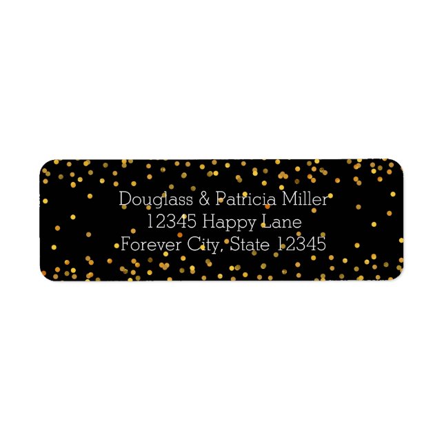 Gold und Black Glam Confetti Dots (Vorne)