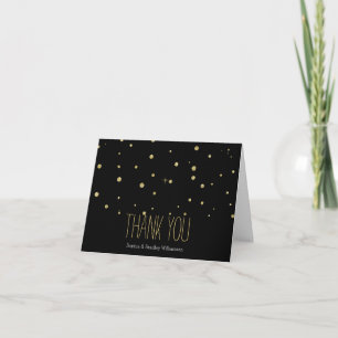 Gold und Black Glitzer Confetti Dots Vielen Dank Dankeskarte