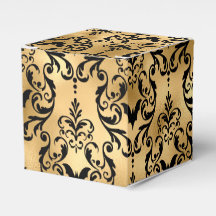 Gold und Black Halloween Damask