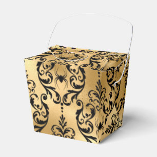 Gold und Black Halloween Damask Geschenkschachtel