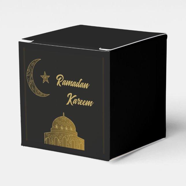Gold und Black Happy Ramadan Kareem 2024 Geschenkschachtel (Vorderseite)