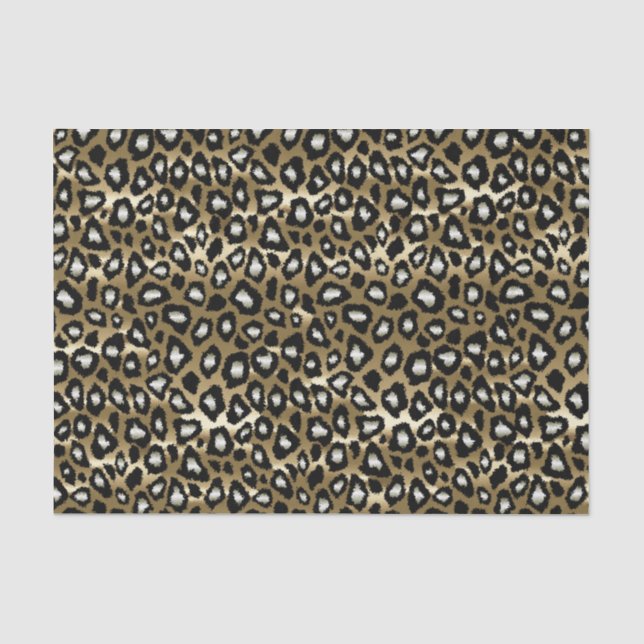 Gold- und Black Leopard-Tierwerbung Seidenpapier (Vorderseite)