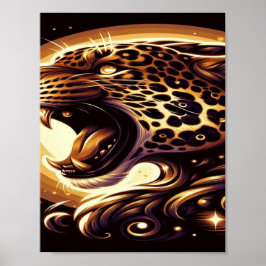 Gold- und Black Leopard-Wand oder Türplakat Poster