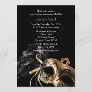 Gold und Black Masquerade Sweet 16 Ball Einladung