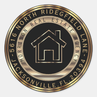 Gold- und Black-Metal-Etiketten Runder Aufkleber