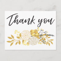 Gold und Black Modern Floral Cluster Vielen Dank