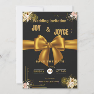Gold und Black Modern Wedding Einladungskarte Einladung