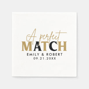 Gold und Black Perfect Match Wedding Gift Serviette