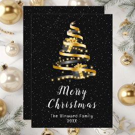Gold und Black Ribbon Geschenk Frohe Weihnachten