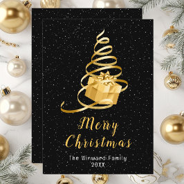 Gold und Black Ribbon Geschenk Frohe Weihnachten