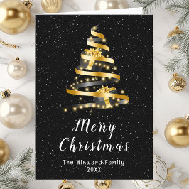 Gold und Black Ribbon Geschenk Frohe Weihnachten