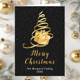 Gold und Black Ribbon Geschenk Frohe Weihnachten