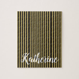 Gold und Black Stripe Jigsaw Puzzle Daisy